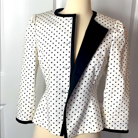 Tahiri Levine white and black polka dot blazer - Picture 7 of 10